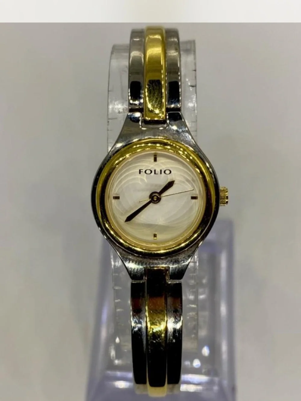 *** Folio  ^^^ Two-Tone Gold & Silver Women’s Bracelet Watch ***